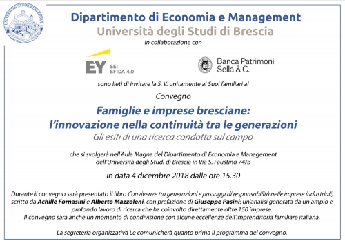 Convegno famiglie 4 dicembre 2018